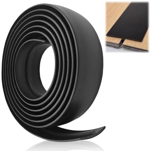 Tutamaz Übergangsprofil Selbstklebend, Übergangsleiste Boden, Übergangsleiste Selbstklebend, Türschwellen Leiste, Übergangsschiene, Maße: (L x B x H) 3000 mm x 30 mm x 1,75 mm, Schwarz von Tutamaz