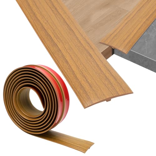 Übergangsprofil, Tutamaz T Profil Übergangsleiste Selbstklebend 5×300cm, PVC Türschwellen Leiste Übergangsschiene Selbstklebender,Übergangsprofil für Verbindungsböden Laminate Parkettböden,Gelbe Eiche von Tutamaz