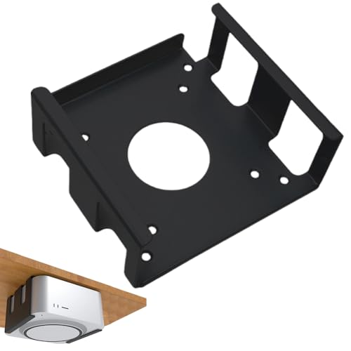 Untertischhalterung Halterung für Mac mini M4/M4 Pro, Platzsparend Kohlenstoffstahl Halterung Unter Schreibtisch/Wandhalterung/Monitorhalterung, Metall Halterung Wärmeableitung Stand Holder (Schwarz) von Tutamaz
