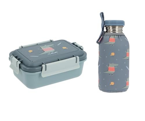 Tutete Croc Basic Thermo Lunchbox für Kinder | Bento-Box 900 ml und Thermosflasche 750 ml mit Thermohülle | ideal für Schule, Sport und Freizeit | Croc von Tutete