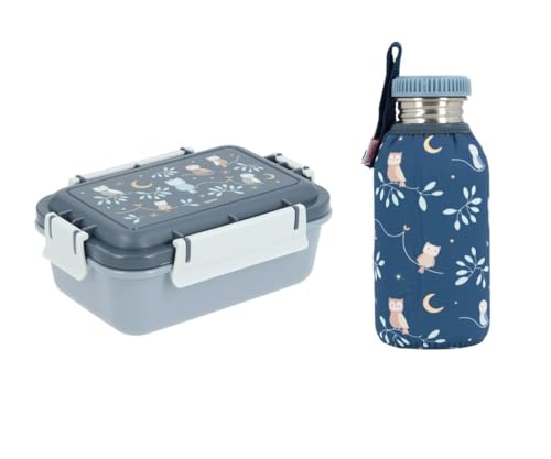 Tutete Lunchbox Basic Thermo für Kinder | Bento-Box 900 ml und Thermosflasche 750 ml mit Thermohülle | ideal für Schule, Sport und Freizeit | Magical Forest von Tutete