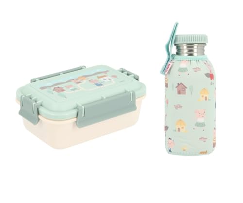 Tutete Lunchbox Basic Thermo für Kinder | Bento-Box 900 ml und Thermosflasche 750 ml mit Thermohülle | ideal für Schule, Sport und Freizeit | The Three Little Pigs Tutete Lunchbox Basic Thermo für Kinder | Bento-Box 900 ml und Thermosflasche 750 ml mit Thermohülle | ideal für Schule, Sport und Freizeit | The Three Little Pigs von Tutete