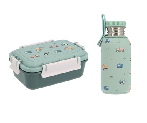 Tutete Lunchbox Basic Thermo für Kinder | Bento-Box 900 ml und Thermosflasche 750 ml mit Thermohülle | ideal für Schule, Sport und Freizeit | Trucks Tutete Lunchbox Basic Thermo für Kinder | Bento-Box 900 ml und Thermosflasche 750 ml mit Thermohülle | ideal für Schule, Sport und Freizeit | Trucks von Tutete
