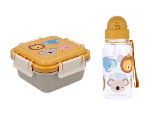 Tutete Lunchbox für Kinder, Bento-Box 780 ml und Tritan Trinkflasche 500 ml, BPA-frei, praktisch und leicht, ideal für Schule, Kindergarten und Ausflüge, Animal Friends Tutete Lunchbox für Kinder, Bento-Box 780 ml und Tritan Trinkflasche 500 ml, BPA-frei, praktisch und leicht, ideal für Schule, Kindergarten und Ausflüge, Animal Friends von Tutete