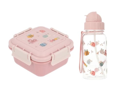 Tutete Lunchbox für Kinder | Bento-Box 780 ml und Tritan Trinkflasche 500 ml | BPA-frei, praktisch und leicht | ideal für Schule, Kindergarten und Ausflüge | Bugs von Tutete