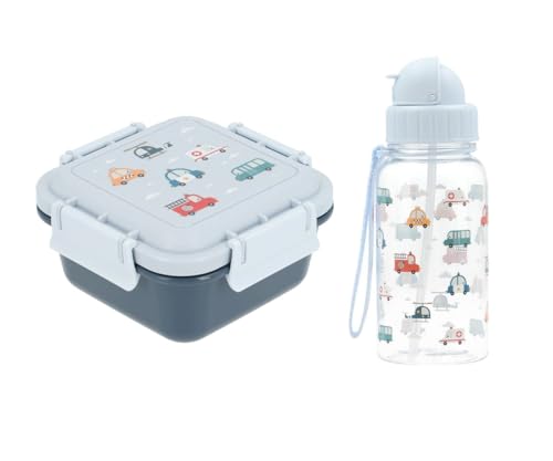 Tutete Lunchbox für Kinder | Bento-Box 780 ml und Tritan Trinkflasche 500 ml | BPA-frei, praktisch und leicht | ideal für Schule, Kindergarten und Ausflüge | City Cars Tutete Lunchbox für Kinder | Bento-Box 780 ml und Tritan Trinkflasche 500 ml | BPA-frei, praktisch und leicht | ideal für Schule, Kindergarten und Ausflüge | City Cars von Tutete