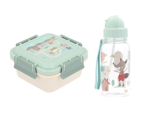 Tutete The Three Little Pigs Lunchbox für Kinder, Bento-Box 780 ml und Tritan Trinkflasche 500 ml, BPA-frei, praktisch und leicht, ideal für Schule, Kindergarten und Ausflüge Tutete The Three Little Pigs Lunchbox für Kinder, Bento-Box 780 ml und Tritan Trinkflasche 500 ml, BPA-frei, praktisch und leicht, ideal für Schule, Kindergarten und Ausflüge von Tutete