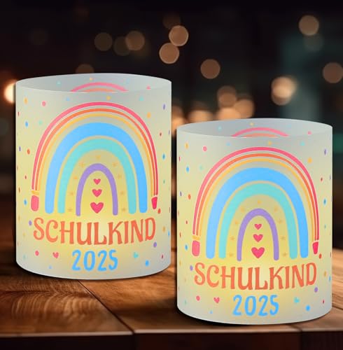 12 Windlicht Tischdeko Einschulung Regenbogen, Schulkind 2025 Junge Mädchen, Deko Schulanfang Einschulung Deko, Windlichtdekoration für Licht oder Teelicht,Teelichter 12 Windlicht Tischdeko Einschulung Regenbogen, Schulkind 2025 Junge Mädchen, Deko Schulanfang Einschulung Deko, Windlichtdekoration für Licht oder Teelicht,Teelichter von Tutukyle