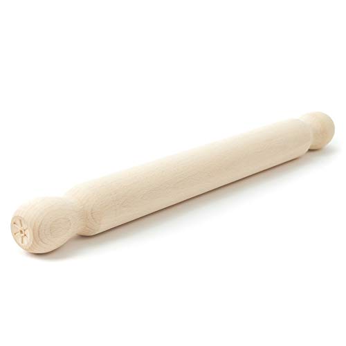 Tuuli Kitchen Profi Pizzateigroller Pizzaroller Teigroller Rollholz Nudelholz aus Buchenholz 40 cm von tuuli