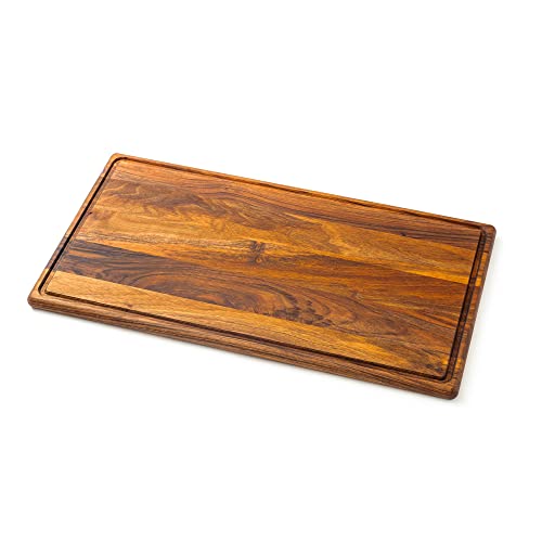 Tuuli Kitchen Schneidebrett Servierbrett Küchenbrett Käseplatte Käsebrett Holzbrett Groß Frühstücksbrett Holz Dunkel Nussbaum Walnuss (44x30x2 cm) von tuuli
