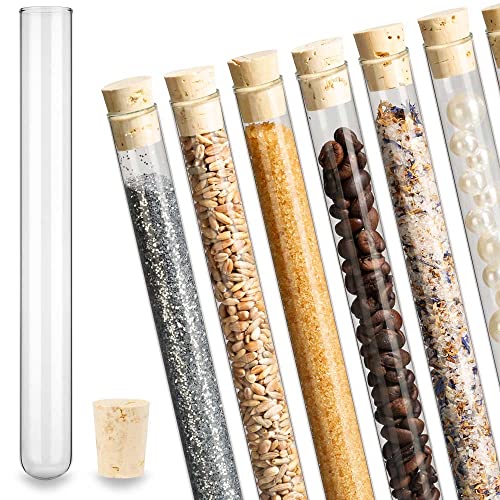Tuuters 25x Glas Reagenzglas mit Natur-Korken im Set zum Basteln Aufbewahren Befüllen Dekorieren (140 x 16mm) von Tuuters