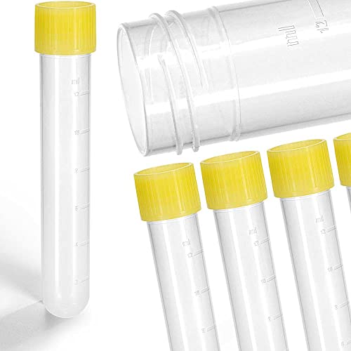 Tuuters 25x Zentrifugenröhrchen mit Schraub-Verschluss, hochwertiges PP 100xØ16mm 14ml (Gelb) von Tuuters