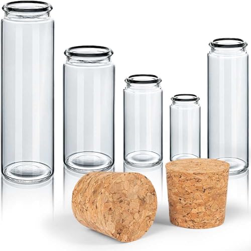 Tuuters 25x Reagenzgläschen aus Laborglas mit Press-Korken, Rollrand, Glasfläschchen für Gastgeschenke (100 x Ø 30mm) von Tuuters