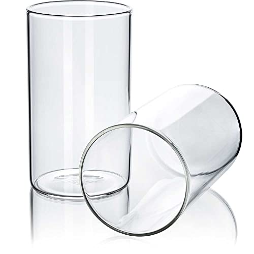 Tuuters 2er Set Windlichtgläser für Drinnen und Draußen aus Borosilikat-Glas – Ideal zum Verzieren (105 x Ø 65 mm, Mit Boden) von Tuuters