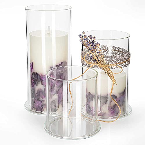 Tuuters 3er Windlicht-Set aus Borosilikatglas mit Untersetzer (Glas) von Tuuters