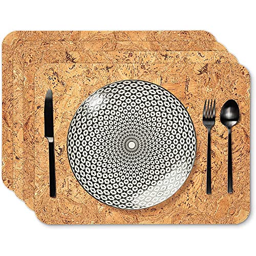 Tuuters 4er Platzset aus Kork, Tischset, Platzdeckchen, abwaschbar 40x30cm (4-teilig) von Tuuters