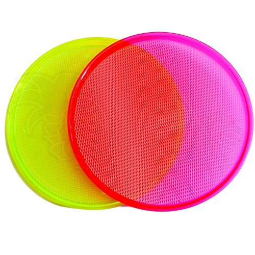 Tuuters Serviertablett in Neonfarben, 38cm Durchmesser, Hochwertig, leuchtet unter Schwarzlicht (Pink) von Tuuters