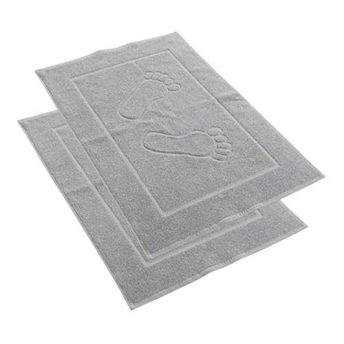 Tuva Home 2er Set Hotel Badematte Baumwolle – Dunkelblauer Badvorleger mit Bordüre, 50x70 cm von Tuva Home