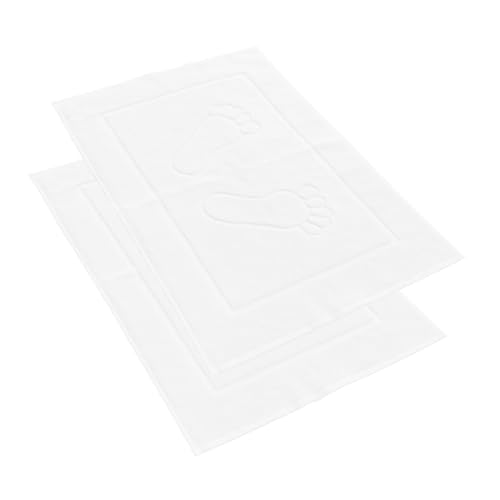 Tuva Home 2er Set Hotel Badvorleger Baumwolle – Weiße Badematten mit Bordüre, 50x70 cm von Tuva Home