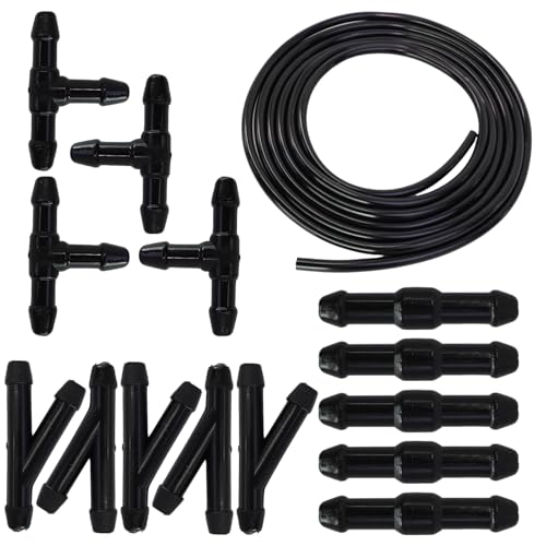 3M Universal Scheibenwaschanlage, 15PCS Schlauchverbinder, Wischwasserschlauch Reparaturset, Automotive Schlauch, Hochwertiges Automotive Reparaturset Für Windschutzscheiben, Schwarz von Tuwonwa