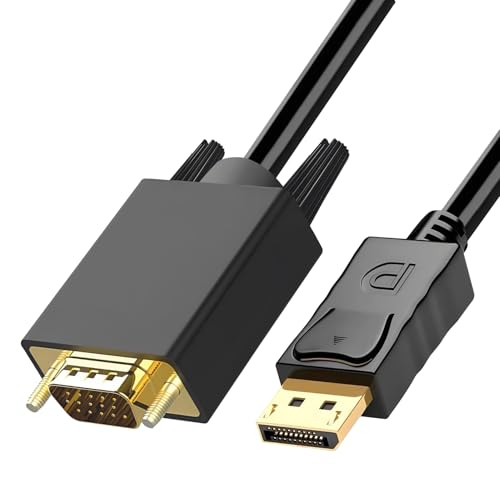 Tuwonwa DisplayPort auf DVI Kabel 1,8M 1080P@60HZ, DP auf DVI-D Adapter für PC, Monitor & Beamer, kompatibel mit VGA auf DisplayPort Konverter, hochwertiges DVI Kabel für stabile Bildübertragung von Tuwonwa