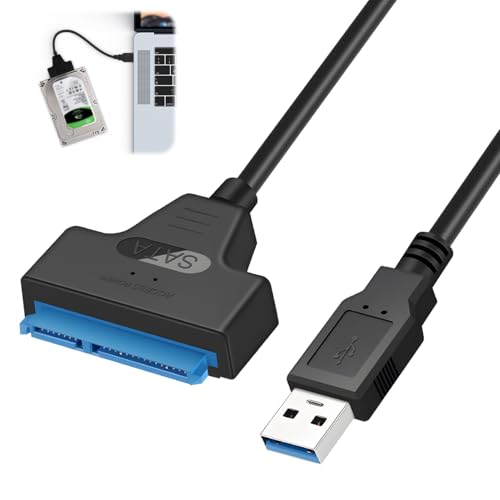 USB 3.0 auf SATA Adapter,SATA auf USB-Kabel,2-in-1 USB 3.0 auf I II III Kabel für 2,5 Zoll HDD und SSD, schneller Datenzugriff mit Adapter für externen Festplattenanschlus USB 3.0 auf SATA Adapter,SATA auf USB-Kabel,2-in-1 USB 3.0 auf I II III Kabel für 2,5 Zoll HDD und SSD, schneller Datenzugriff mit Adapter für externen Festplattenanschlus von Tuwonwa