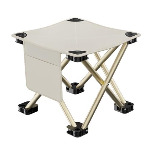 Campinghocker, Hocker Klappbar, Falthocker Klein, Klapphocker Faltbar, Campinghocker 33.3cm Hoch 102KG Belastbar mit Seitentasche, Tragbarer Angelhocker Klappbar für Camping Jagd Wandern Angeln von Tuwyii