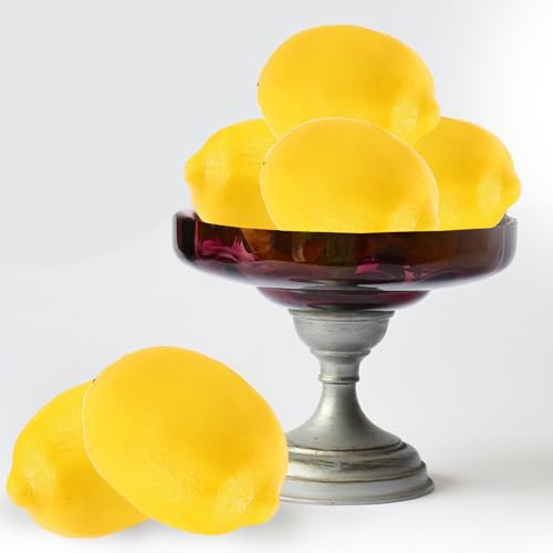 Tuxiaobu Künstliche Früchte Zitronen Deko Obst, Kunst Faux Zitronen Zuhause Küche Dekor Tischdekoration, Künstliche Früchte Wie Echt, Obst Party Dekorationen, 6 Stück, Gelbe Tuxiaobu Künstliche Früchte Zitronen Deko Obst, Kunst Faux Zitronen Zuhause Küche Dekor Tischdekoration, Künstliche Früchte Wie Echt, Obst Party Dekorationen, 6 Stück, Gelbe von Tuxiaobu