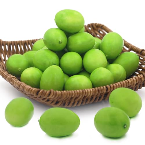 Tuxiaobu Künstliche Gefälschte Früchte Mini Zitronen Aesthetic Deko Obst, Kunst Früchte Faux Zitrone Zuhause Küche Dekor Tischdekoration Party Dekorationen, 30 Stück Grüne Zitronen von Tuxiaobu