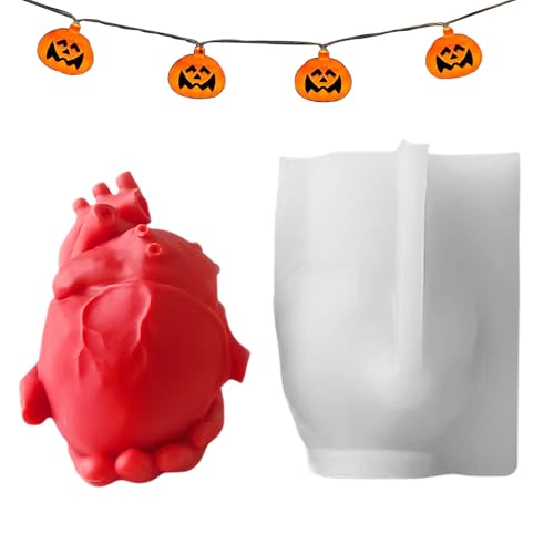 Tuxuseo 3D Menschliches Herz Schokoladenform - Handgefertigte 3D Silikonform Menschliches Herz - Einfache Entformung Für Torten Deko Seife Zement Dessert von Tuxuseo