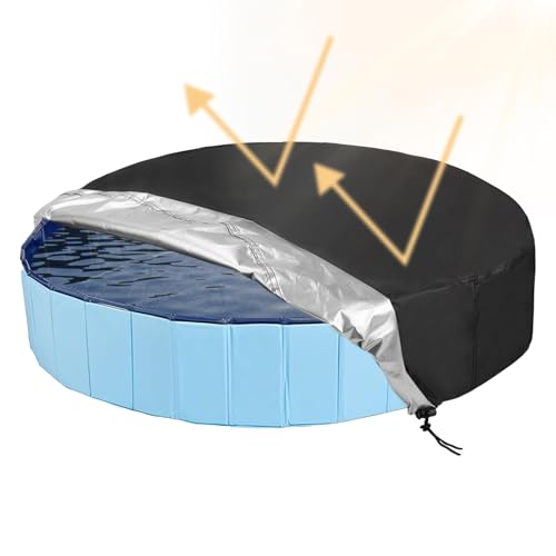 Tuxuseo Abdeckplane Für Aufstellpools | Runde Poolabdeckung Für Oberirdische Pools | Lagertank Poolabdeckung Mit Kordelzug - Geeignet Für Oberirdische Kinderpool-Schutzabdeckung von Tuxuseo