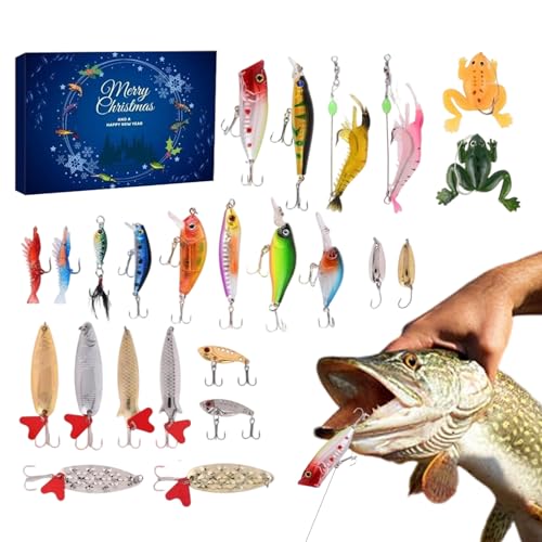 Tuxuseo Angeln Weihnachtszeit | 24 Tägiges Angelköderset Für Weihnachtszeit - Tragbares Angelzubehör Für Erwachsene Angler Zu Weihnachten Küste Steg Tuxuseo Angeln Weihnachtszeit | 24 Tägiges Angelköderset Für Weihnachtszeit - Tragbares Angelzubehör Für Erwachsene Angler Zu Weihnachten Küste Steg von Tuxuseo