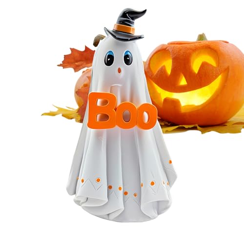 Tuxuseo Halloween Geist Figur | Leuchtende Dekofigur für Draußen - Halloween Dekorationen Tischdekoration für Kamin Haus Gartenweg Camping Fenster von Tuxuseo