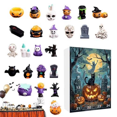 Tuxuseo Halloween-Kalender 2025 | Halloween-Countdown-Kalender | Horrorpuppe Advent 2025-24 Tage Gruselfiguren Familie Kinder Freunde von Tuxuseo