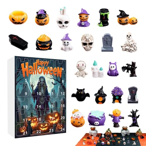 Tuxuseo Halloween-Kalender 2025 | Halloween-Countdown-Kalender | Horrorpuppe Advent 2025-24 Tage Gruselfiguren Familie Kinder Freunde von Tuxuseo