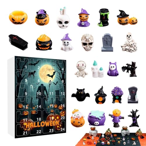 Tuxuseo Halloween-Kalender 2025 | Halloween-Countdown-Kalender | Horrorpuppe Advent 2025-24 Tage Gruselfiguren Familie Kinder Freunde von Tuxuseo