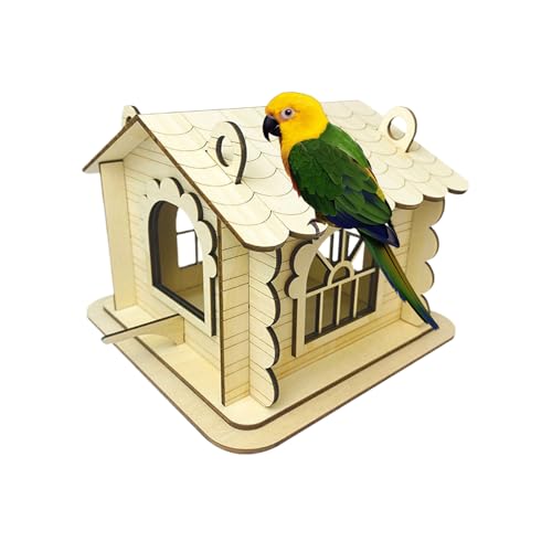 Tuxuseo Holz Vogelhäuser | Natürliches Holzvogelhaus,Vogelzubehör Für Terrasse Garten Balkon Hof Park von Tuxuseo