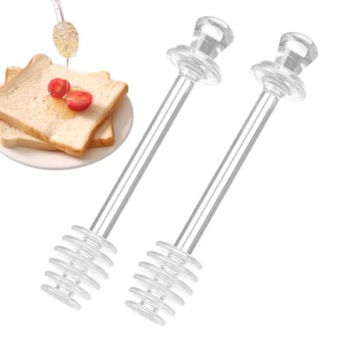 Tuxuseo Honiglöffel Dipper | 2er Set Honigrührstäbchen - Küchenhelfer Rührstab Zum Portionieren Von Sirup, Marmelade & Getränken von Tuxuseo