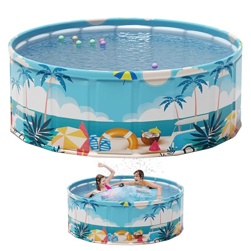 Tuxuseo Kinder Klapppool | Verschleißfester Klapppool | Babybadewanne Aus PVC | Wasserdicht Und Platzsparend Für Garten, Freizeit, Kinder Und Wasserspiele von Tuxuseo