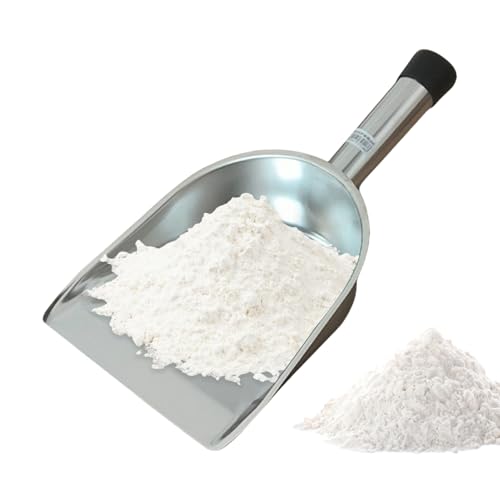 Tuxuseo Metall Mehlschaufel - Handschaufel Für Mehl Küchenbedarf,Ergonomischer Küchenlöffel mit Anti-Rutsch Griff für Schnee, Getreide, Futter, und zum von Tuxuseo