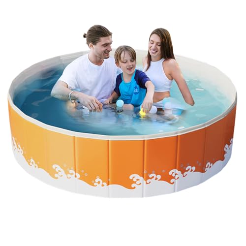 Tuxuseo Non Inflatable Swimming Pool | Sturdy Foldable Ground Pool | Compact Design Space Saving | Portable Backyard Bathing Basin Ideal for Outdoor, Camping, Patio and Summer Family Fun von Tuxuseo