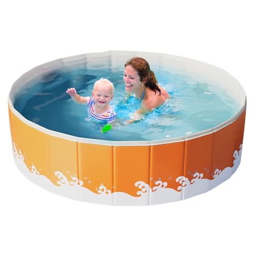 Tuxuseo Non Inflatable Swimming Pool | Sturdy Foldable Ground Pool | Compact Design Space Saving | Portable Backyard Bathing Basin Ideal for Outdoor, Camping, Patio and Summer Family Fun von Tuxuseo