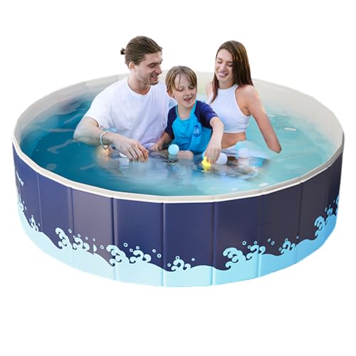 Tuxuseo Non Inflatable Swimming Pool | Sturdy Foldable Ground Pool | Compact Design Space Saving | Portable Backyard Bathing Basin Ideal for Outdoor, Camping, Patio and Summer Family Fun von Tuxuseo
