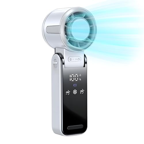 Tuxuseo Persönlicher Ventilator, Klappbarer Wiederaufladbarer Kühllüfter für den Hals, Effizientes Kühlgerät Mit Digitaldisplay, Leise Mehrfachstufen Für Drinnen Und Draußen von Tuxuseo