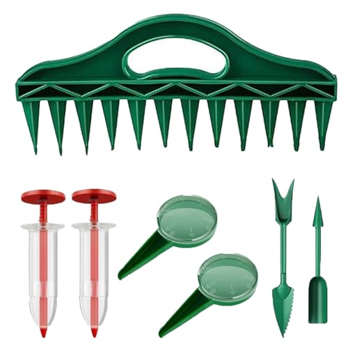 Tuxuseo Pflanzhilfe Für Sämlinge & Setzlinge | Manuelles Pikier- Und Stechwerkzeug Set | Kompakter Handstreuer für Blumen Beet Terrasse & Gartenbereich von Tuxuseo