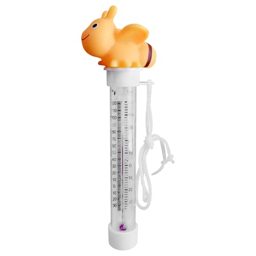 Tuxuseo Schwimmende Pool Thermometer | Einfach Ablesbarer Schwimmender Wassertester Mit Schnur - Bruchsichere Teichausrüstung Für Spa Aquarium Außenbereich Mit Leine von Tuxuseo