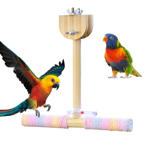 Tuxuseo Vogel Sitzstangen Für Käfig | Vogelschaukelständer Sitzstange Seil Spielzeug - Interaktive Hängematte Für Sittiche Und Nymphensittiche Für Drinnen Und Draußen von Tuxuseo