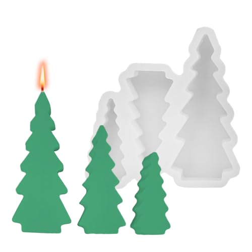 Tuxuseo Weihnachtsbaum Silikonform,3-teilig Tischweihnachtsbäume Formen Set | Saisonale Bastel Deko für Hobbyisten Männer Frauen Jugendliche Kollegen von Tuxuseo