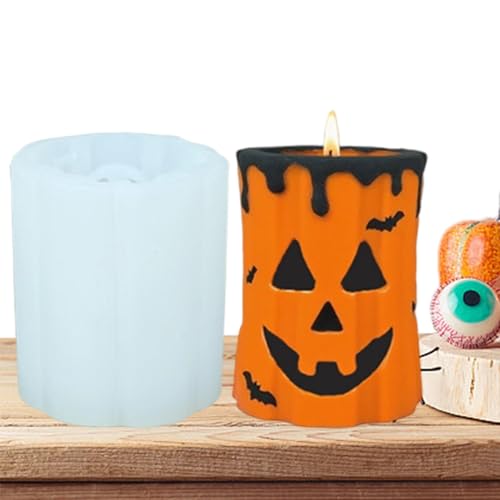 Wiederverwendbar Kürbiskerzen Silikonform | Halloween Kürbiskerzen Form Säulenkerze | Silikon-Form Mit Leichter Entnahme Für Bastelprojekte Zuhause Schule Und Studio von Tuxuseo
