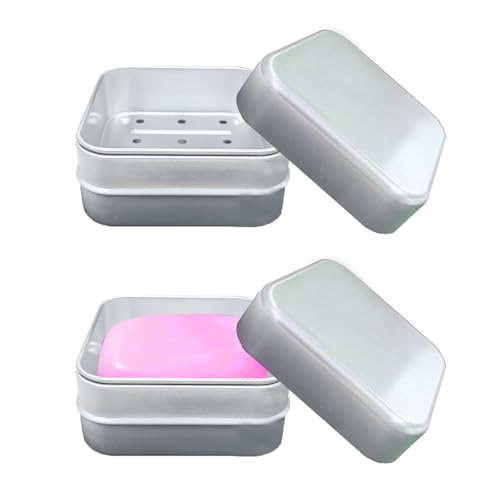 2 Stück Aluminium Reise Seifendose Wasserdicht Seifenschale mit Abtropfgestell, Reise Seifenkiste Metall Seifenschale Seifen Aufbewahrung Seifendose, Quadrat Seifenschale für Reisen 2 Stück Aluminium Reise Seifendose Wasserdicht Seifenschale mit Abtropfgestell, Reise Seifenkiste Metall Seifenschale Seifen Aufbewahrung Seifendose, Quadrat Seifenschale für Reisen von Tuxuzal
